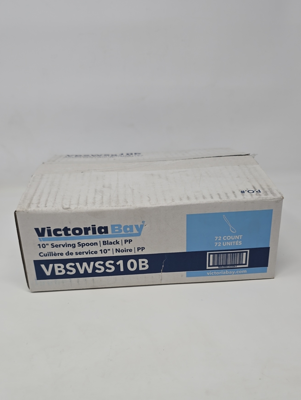 New Victoria Bay 10” Disposable Serving Spoons Black 72 Count VBSWSS10B